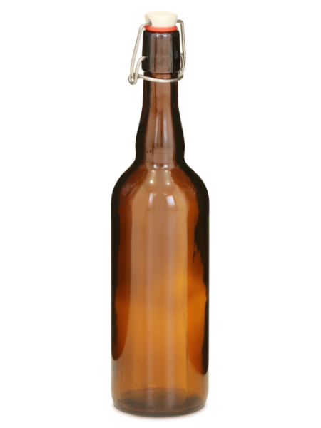 Бутылка коричневая с бугельной пробкой 0,75л.